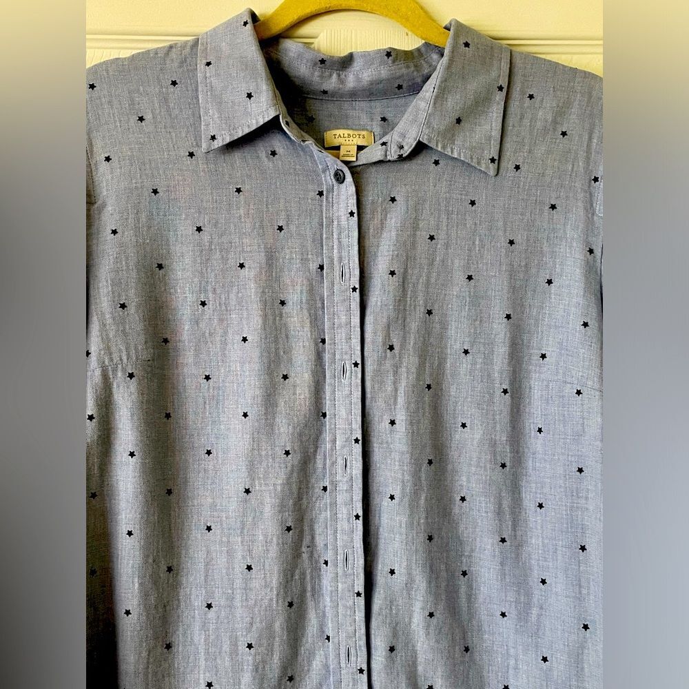TALBOTS Star Long Sleeve Button Down Shirt